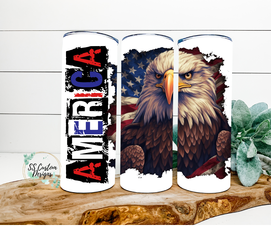 America Eagle Tumbler - 20oz Skinny