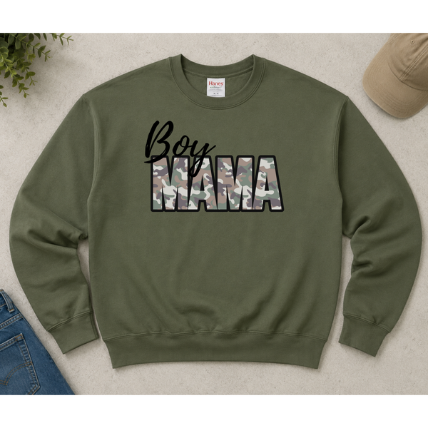 Boy Mama Camo Sweatshirt