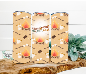 Camp More Worry Less Tumbler - 20oz Skinny