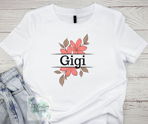 Floral Mama/Nana/GiGi/Grandma T-Shirt