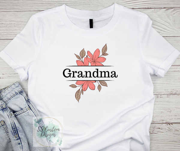 Floral Mama/Nana/GiGi/Grandma T-Shirt