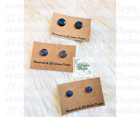 Glitter Resin Earring Studs