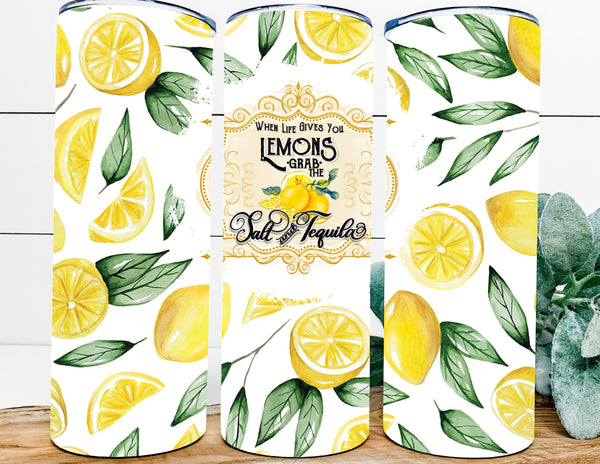 Salt & Tequila Lemon Tumbler - 20oz Skinny