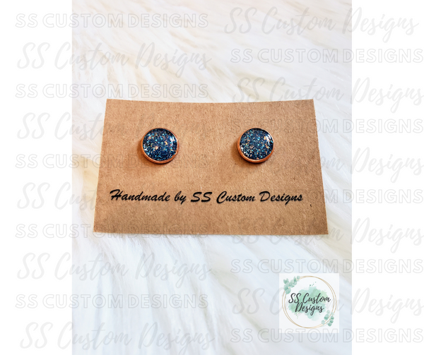 Glitter Resin Earring Studs