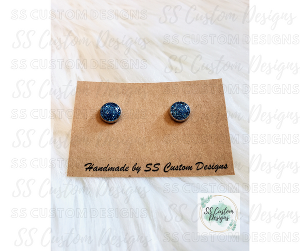 Glitter Resin Earring Studs