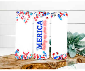 Merica' Kicking A** Tumbler - 20oz Skinny