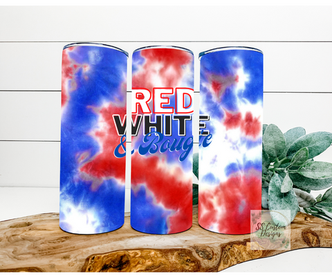 Red, White & Bougie Tumbler - 20oz Skinny