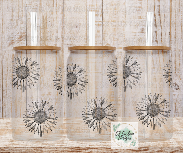 Sunflower Glass Can - 16oz